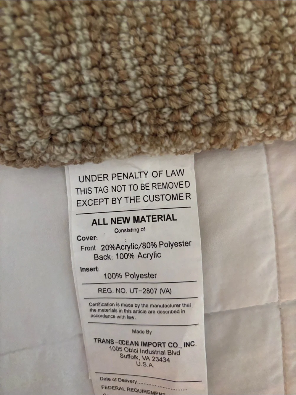 Liora Manne Tan and Black Lab Dog Accent pillow Christmas cover NWT